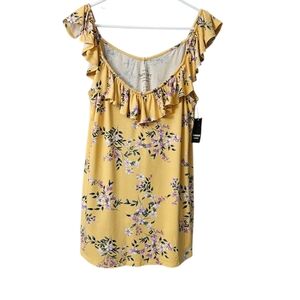 Torrid Super Soft Knits Floral Ruffle Tank Top NEW Size 1 (1X/14/16) V-Neck